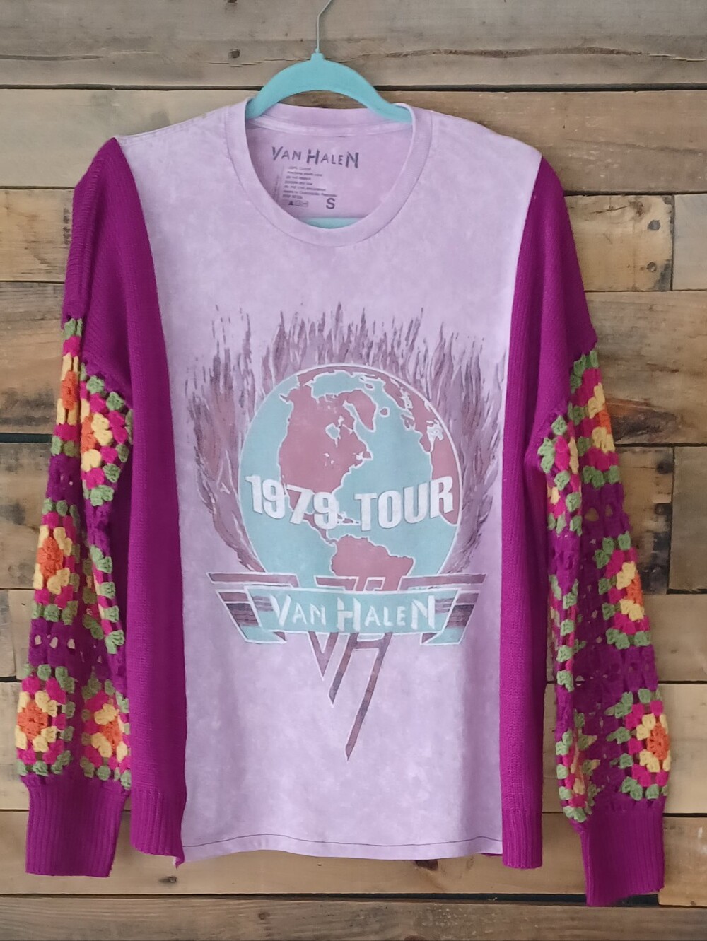 Upcycled Van Halen  1979 Tour Graphic Long Sleeve Top
